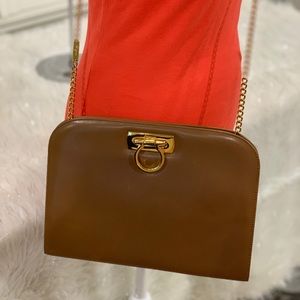 Salvatore Ferragamo Brown Chain Bag